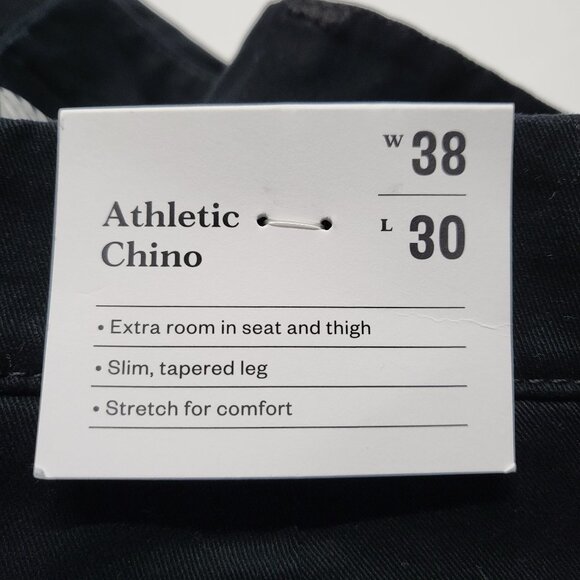 Goodfellow Mens Pants Hennepin Chino 38 X 30 Athletic Slim Tapered Leg Black - Picture 4 of 16